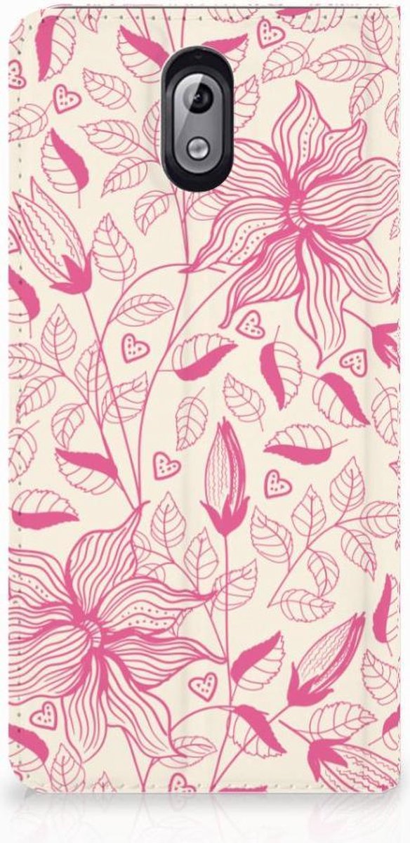 Nokia 3.1 (2018) Smart Cover Pink Flowers