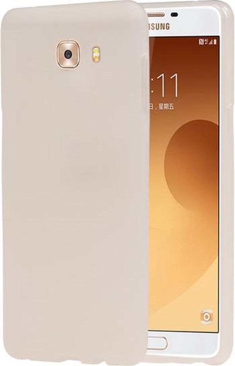 Samsung Galaxy C9 Pro TPU back case hoesje transparant Wit