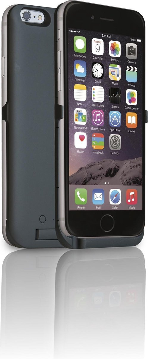 RealPower BP-4000 zwart, mobiele oplader met 4.000 mAh en beschermhoes voor de iPhone 6 Plus
