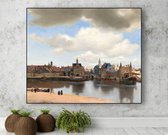 Johannes Vermeer - Gezicht op Delft - 100x120cm Textielframe