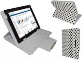 Polkadot Hoes  voor de Hema 7 Inch Tablet, Diamond Class Cover met Multi-stand, Wit, merk i12Cover