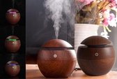 Donkerbruine woodlook aroma geurverspreider en luchtbevochtiger - inclusief 12x geurolie