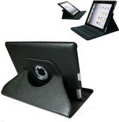 Leather 360 Degree Rotating Case Cover Stand Sleep Wake Zwart/Black voor Samsung N8000 N8010