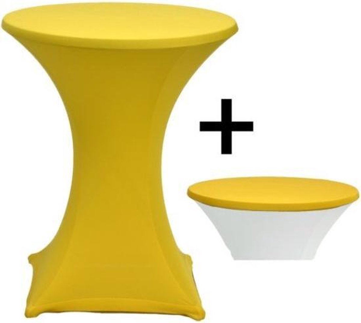 Cover Up Statafelrok Stretch - Ø80-85cm - Incl. Topcover - Geel