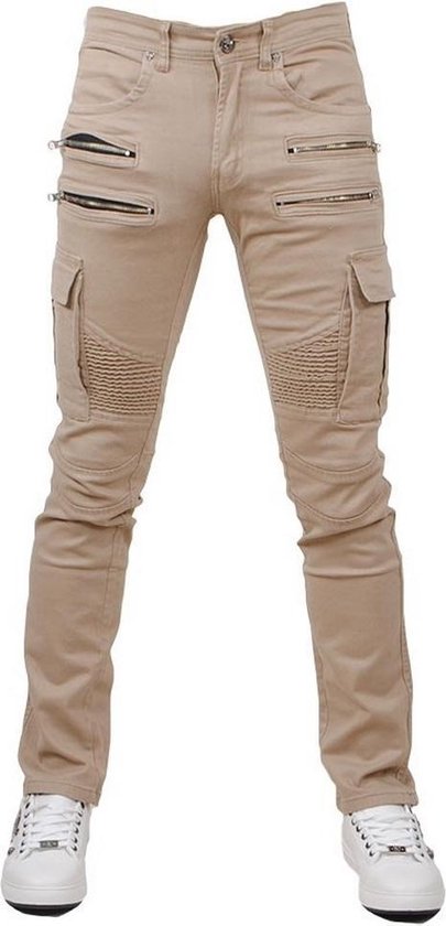 Bravo Jeans - Heren Jeans - Slim Fit - Stretch - Lengte 32 - Beige | bol.com