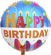 Folie ballon Happy Birthday | 18 inch | 43 cm | Geschikt voor helium en lucht