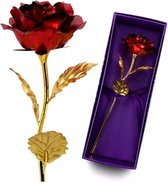 24K Golden Rose ( rood ) - 24K Gouden Roos - Cadeau - Moederdag - Vaderdag - Bedankt - Decoratie - DESIGN
