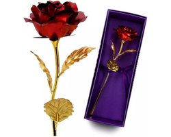 24K Golden Rose ( rood ) - 24K Gouden Roos - Cadeau - Moederdag - Vaderdag - Bedankt - Decoratie - DESIGN