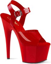 Pleaser - ADORE-708N Sandaal met enkelband, Paaldans schoenen - Paaldans schoenen - 40 Shoes - Rood