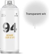 MTN94 Transparant Witte spuitverf - 400ml lage druk en matte afwerking