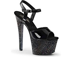 Pleaser - SKY309MG Sandaal met enkelband, Paaldans schoenen - Paaldans schoenen - 36 Shoes - Zwart