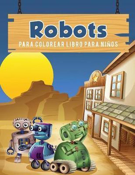 Robots para colorear libro para niños - cover