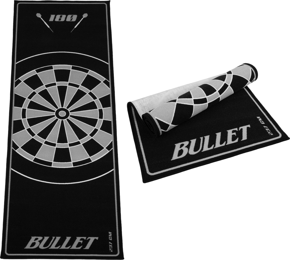 Tapis De Fléchettes ABC Darts - 241 X 80 Cm, Bleu Anthracite, Distance Officielle Marquée