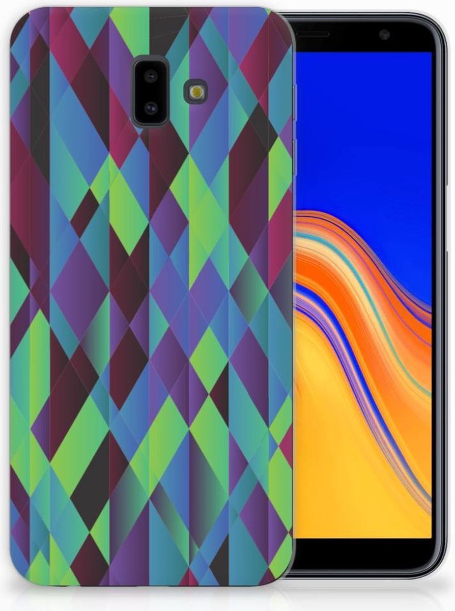Samsung Galaxy J6 Plus (2018) TPU Hoesje Abstract Green Blue