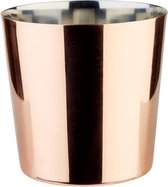 RVS serveeremmertje snack holder - ø8 -5 x h8 -5 cm - koperkleur - Set van 2 stuks