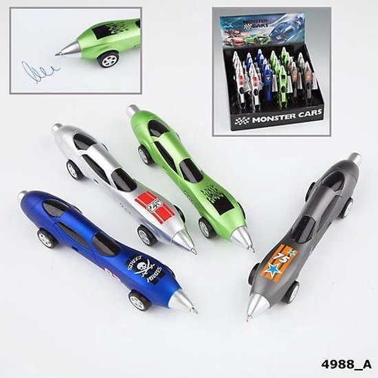 Monster Cars pen Blauw