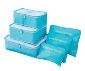 Packing cubes set - koffer of tas organizer - inpak zakken - lichtblauw
