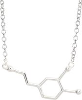 24/7 Jewelry Collection Dopamine Molecuul Ketting - Molecule - Zilverkleurig
