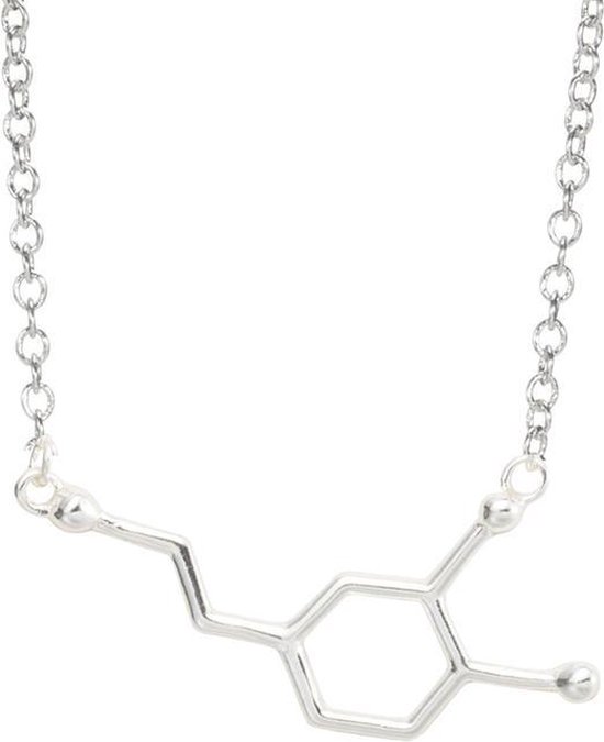 Bepalen fragment Vrijstelling 24/7 Jewelry Collection Dopamine Molecuul Ketting - Molecule -  Zilverkleurig | bol.com