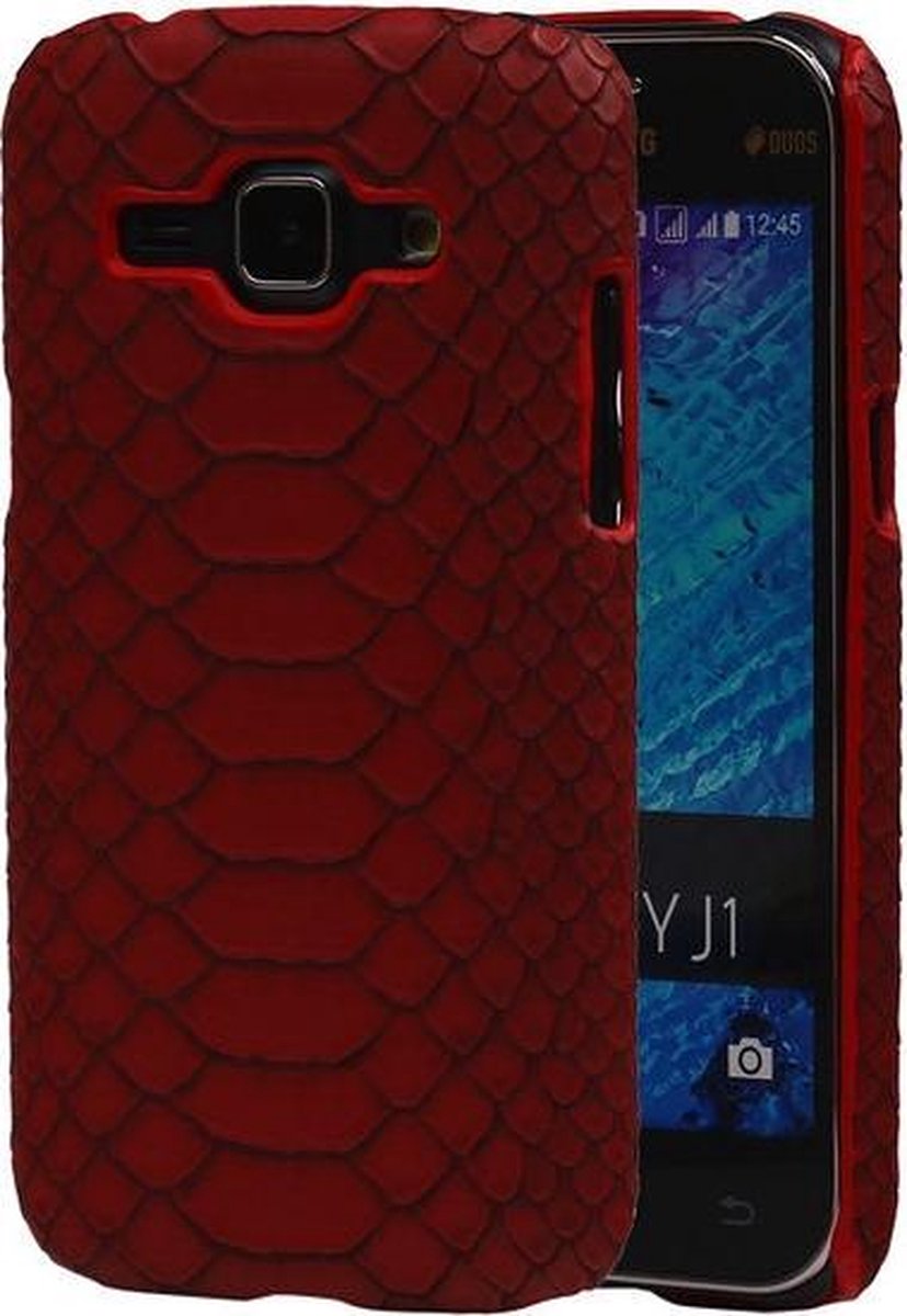 Rood Slang Hardcase Backcover Samsung Galaxy J1 Hoesje