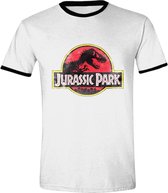 Jurassic Park - Classic Logo Ringer Mannen T-Shirt - Wit - L