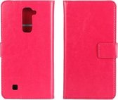 Celltex wallet case cover LG K10 donker roze