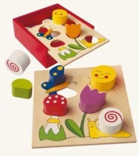 Bino Vormenbox Mole Junior 16 X 16 X 6 Cm Hout 2-delig van Bino — afbeelding 3