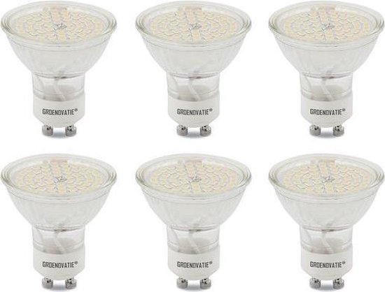 Spot LED LED verte GU10 - 5W - CMS - 52x50 mm - Pack de 6 - Blanc chaud