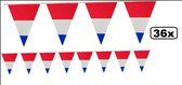 36x Vlaggenlijn rood/wit/blauw Nederland EK voetbal versiering