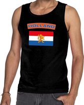Zwart Nederlandse vlag Holland mouwloos shirt heren XXL