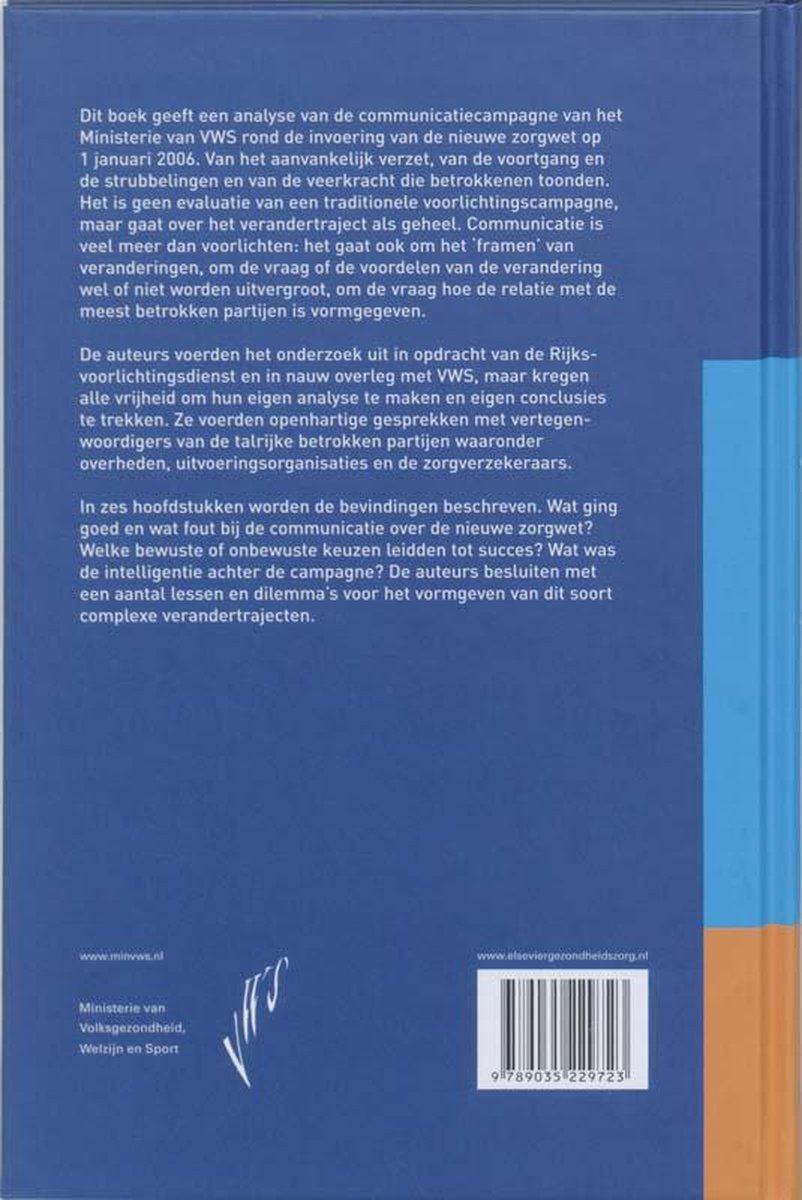 Invoering van het nieuwe zorgstelsel - back cover