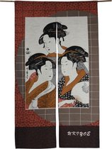 ORIGINELE JAPANSE NOREN (DEURGORDIJN) MET THREE LADIES DESSIN