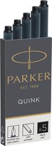 Cartouches d'encre Parker Quink noir, boîte de 5 encres d'écriture et de dessin