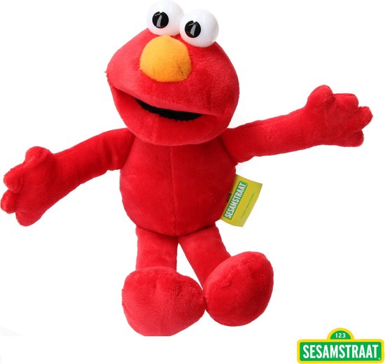 Sesamstraat Pluche Elmo 25cm|de Originele Knuffel | bol.com