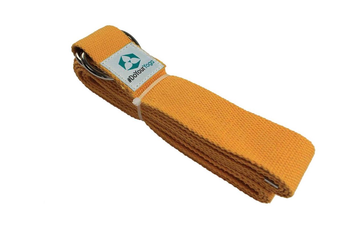 #DoYourYoga - Yogariem - »Madira« - 100% katoen met stabiele metalen ringsluiting - 260 x 3,8 cm - geel