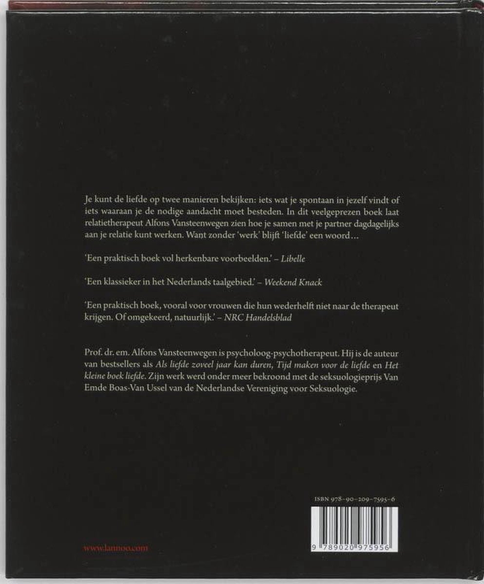Liefde is een werkwoord - back cover