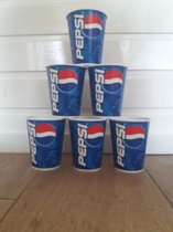 Pepsi cola beker. Inhoud: 220 ml. Doos á 2500 stuks.