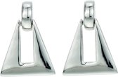 Dames oorbellen- oorbellen driehoek hanger- zilver-kleur