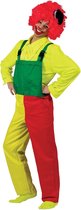 Clowns Kostuum | Salopet/Tuinbroek | Rood/Geel/Groen | Maat XL | Carnaval kostuum | Verkleedkleding