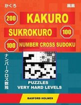 200 Kakuro - Sukrokuro 100 - 100 Number Cross Sudoku. Puzzles Very Hard Levels