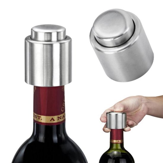 2X RVS Vacuum Pomp Wijnstopper - Wijnstop / Flessenstop Voor Wijn -  Wijnflesafsluiter | bol.com