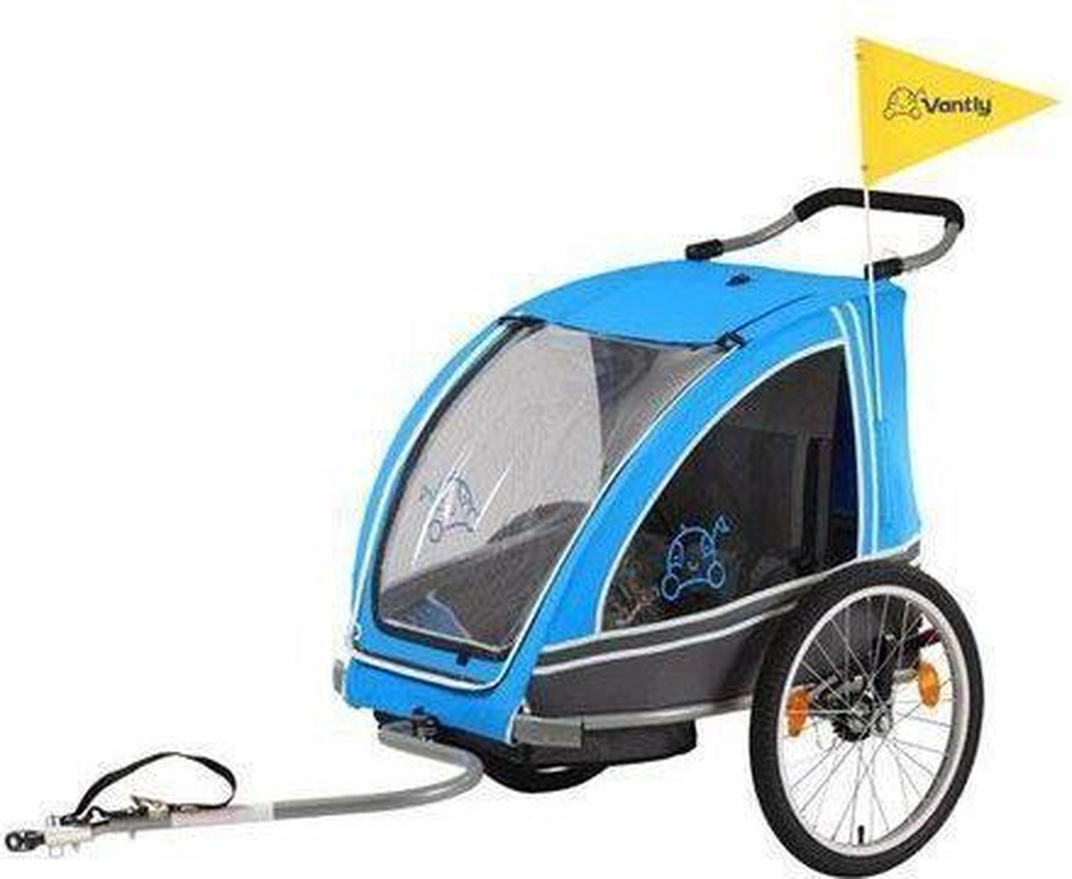 Vantly Buggy eco trailer fietskar blauw antra | bol.com