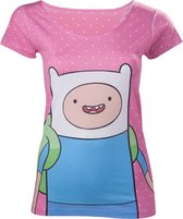 Adventure Time - T-shirt Dames Shirt - Roze met stippen print - L