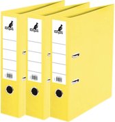 3x Ringband map/ordners geel 75 mm 2 gaats A4 - Documenten/papieren opbergen/bewaren - Kantoorartikelen