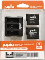 Jupio Kit: 2x Battery GoPro AABAT-001 HERO5/6/7, HERO (2018) 1260mAh + Compact USB Triple Charger