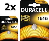 2 Stuks Duracell CR1616 lithium batterij