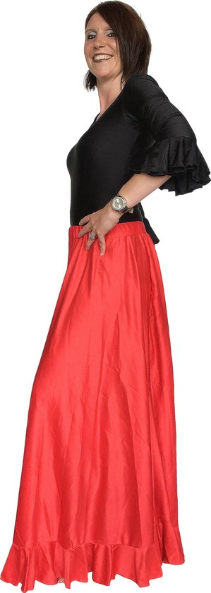 Jupe flamenco espagnole - unie rouge - femme - taille L | bol.com