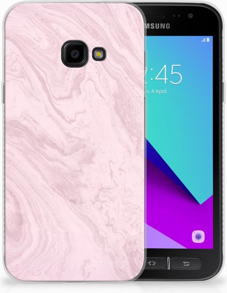 Samsung Galaxy Xcover 4 | Xcover 4s TPU Siliconen Hoesje Marble Pink - Origineel Cadeau Vriendin