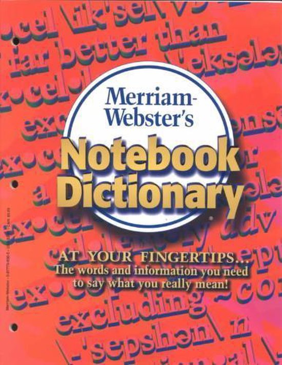 Merriamster's Notebook Dictionary, Merriamster 9780877796503