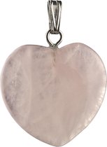 Pendentif coeur en pierre gemme Quartz rose